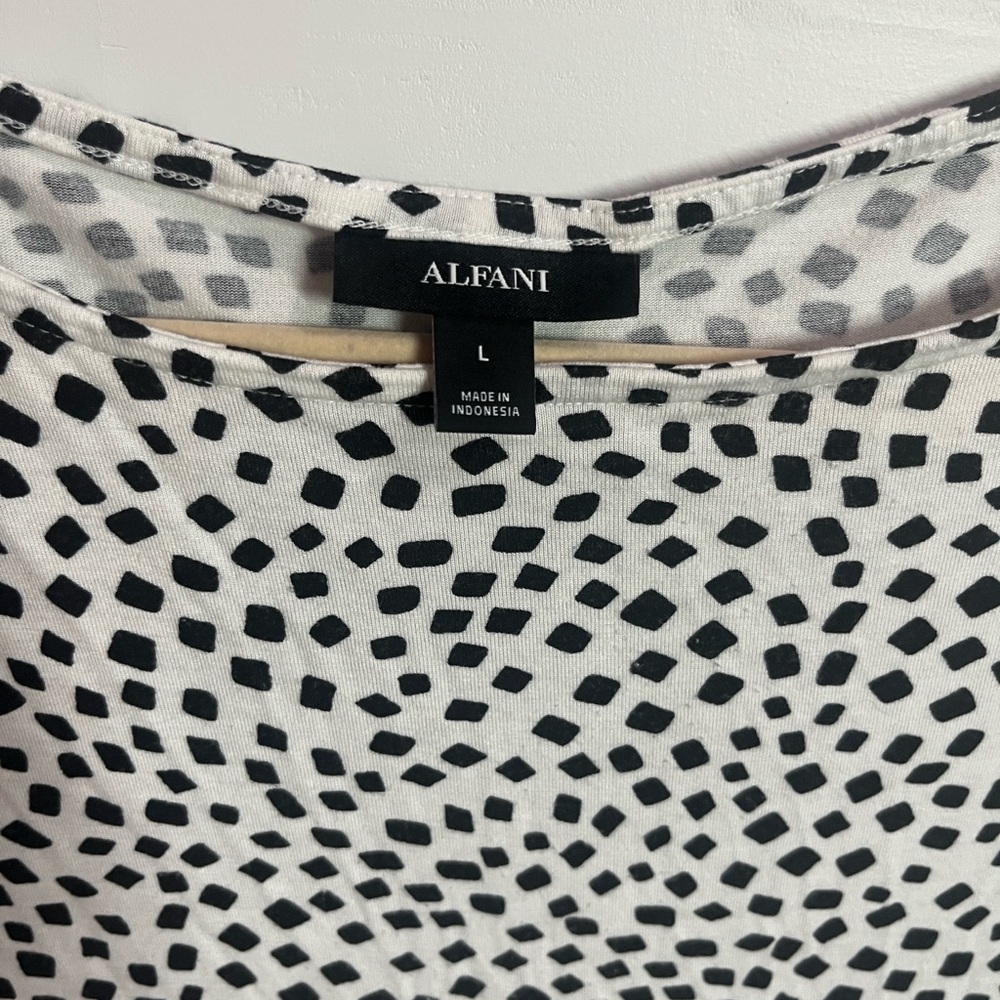 Alfani Black and White Patterned Top